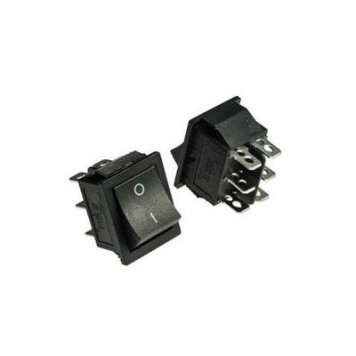 KCD4-202N-C3-B/6P, Переключатель клавишный, on-on черный 250VAC 15А