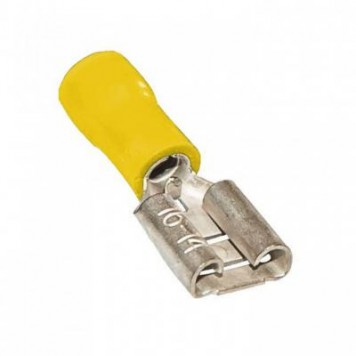 FDD5.5-250 (желтая), Клемма / наконечник ножевой, 6.3мм.пров.4- 6мм. изолированная