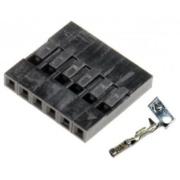 BLS-6 (DS1071-1x6), Гнездо на кабель, 1х6 с контактами 2.54мм