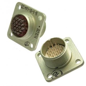 МР1-19-1В вилка б/кожуха, Разъем, монтаж на блок (83-91г)