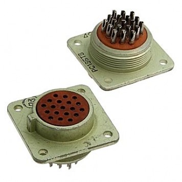 РС19БТВ розетка б/кожуха, Разъем, монтаж на блок (1985г)