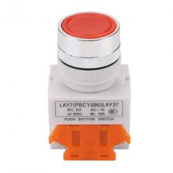 LAY37 PBC Y090, Кнопочный выключатель / Кнопка, красная (1з+1р) 10А 660В