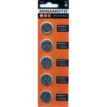 MINAMOTO CR2032, Элементы питания литиевый, 5BP