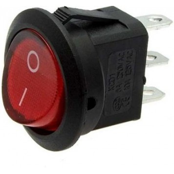 KCD1-102-8-C3-R/3P, Переключатель клавишный, on-on красный