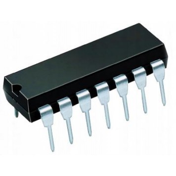 К555ЛН1 (SN74LS04N), Микросхема / 6 логических элементов "НЕ", [DIP-14]