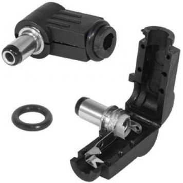 SZC-0028d / 5.5*2.5, Разъём питания штырьковый, угловой на кабель